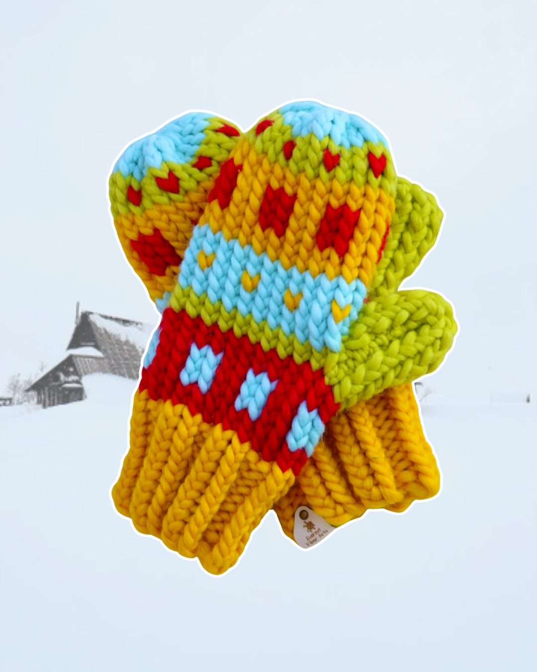 Northern Cheer Mittens (100% Wool) - Adult